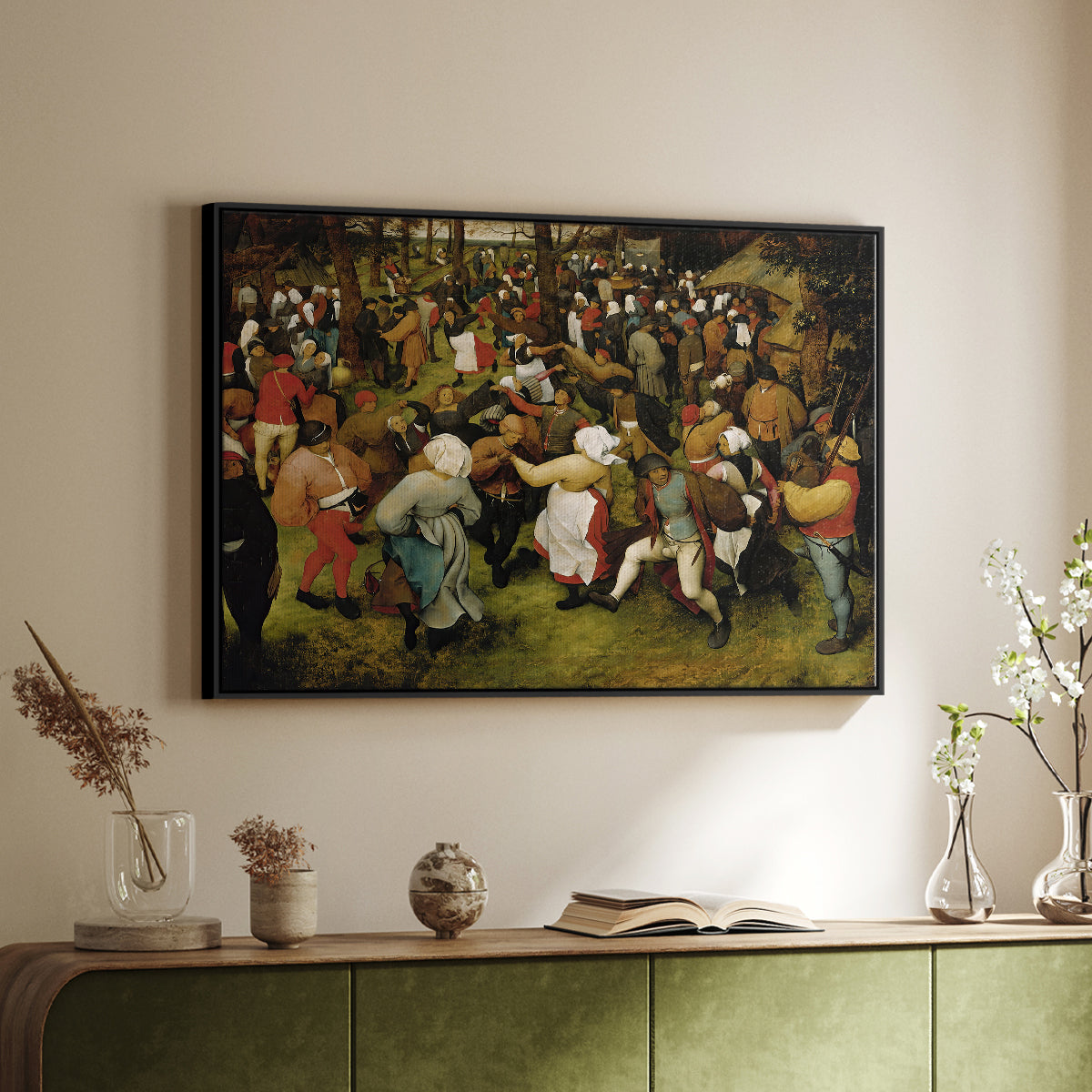 The Wedding Dance, c. 1566 - Floater Framed Canvas Print