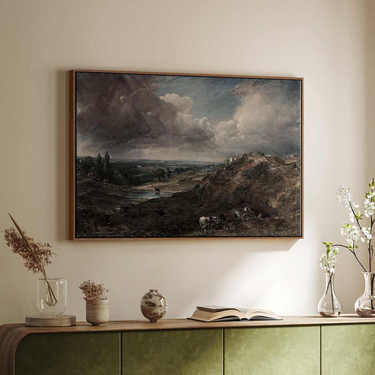 Branch Hill Pond, Hampstead Heath, c. 1828 - Floater Framed Canvas Print