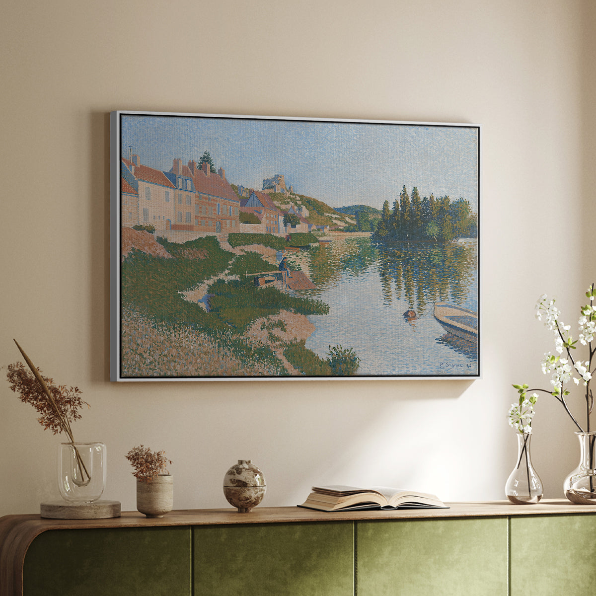 Les Andelys, Côte d'Aval, 1886 - Floater Framed Canvas Print