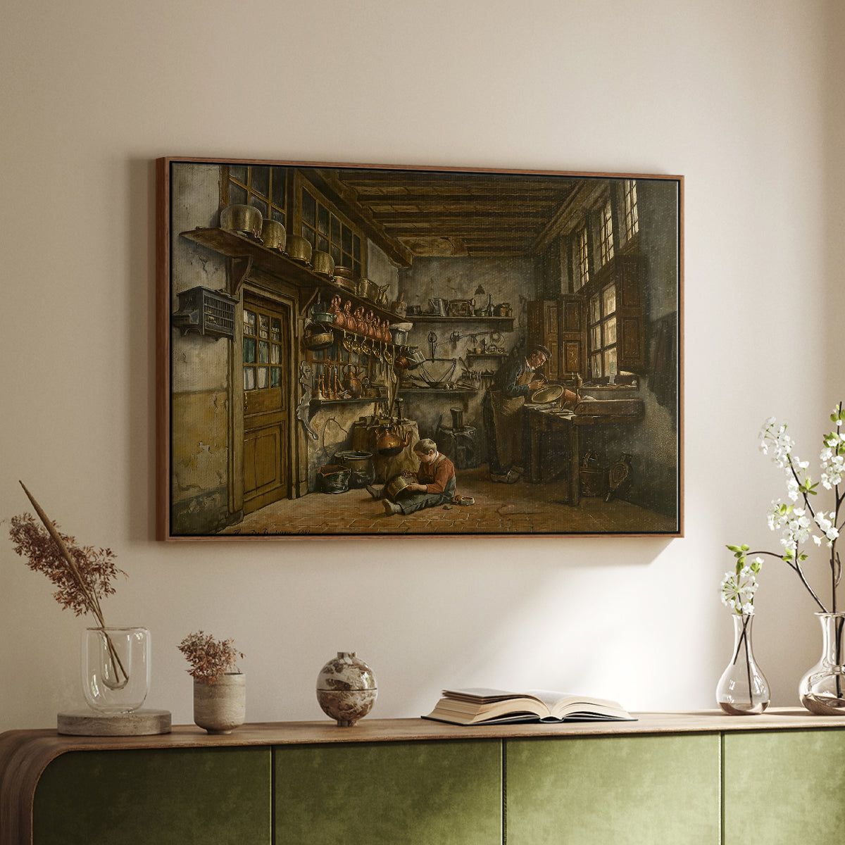 The Tinker, 1861 - Floater Framed Canvas Print