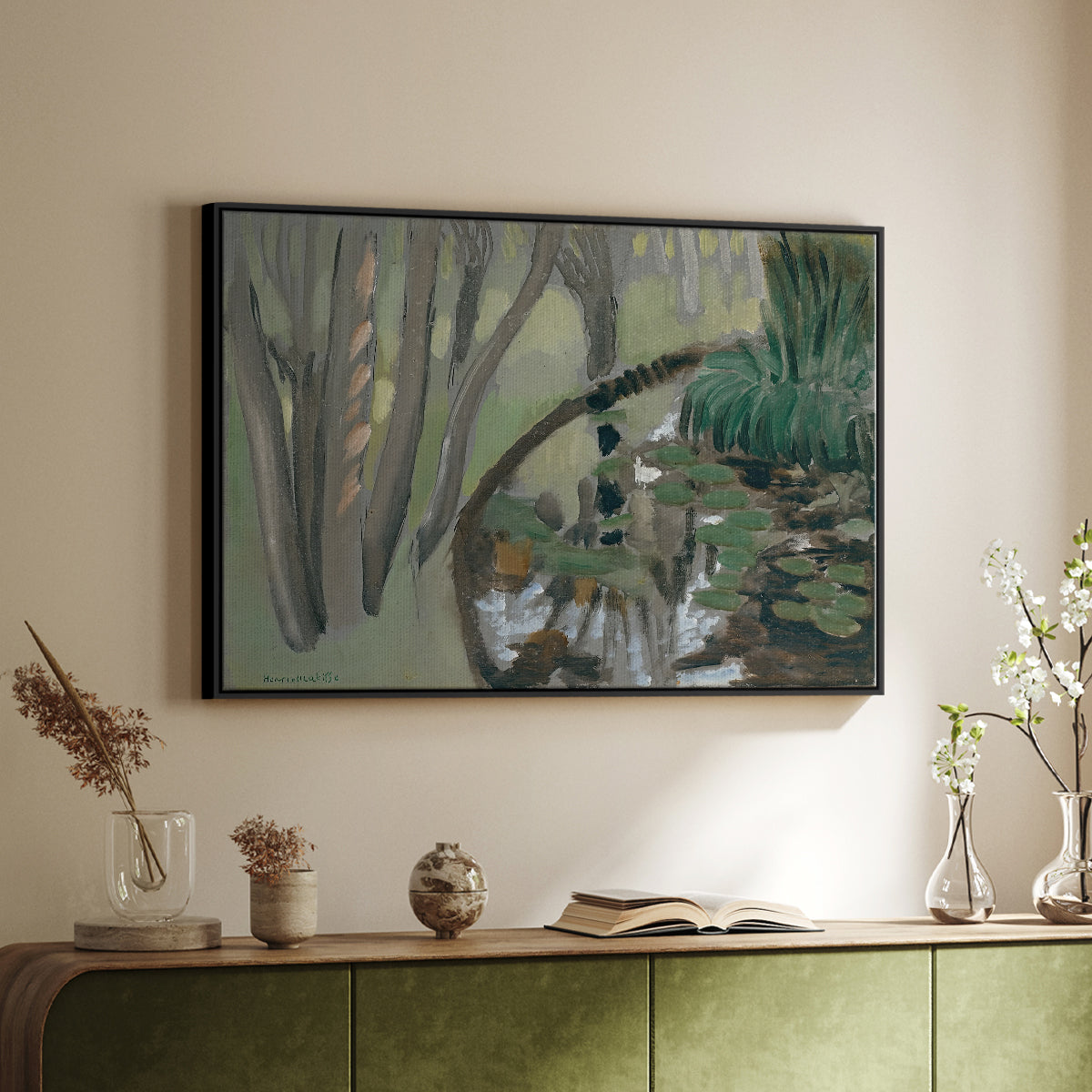 The Stream, Maintenon, 1918 - Floater Framed Canvas Print