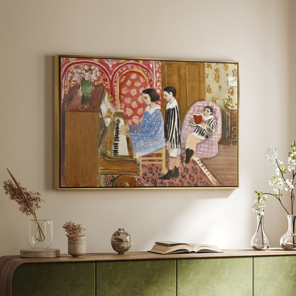 The Piano Lesson, 1923 - Floater Framed Canvas Print