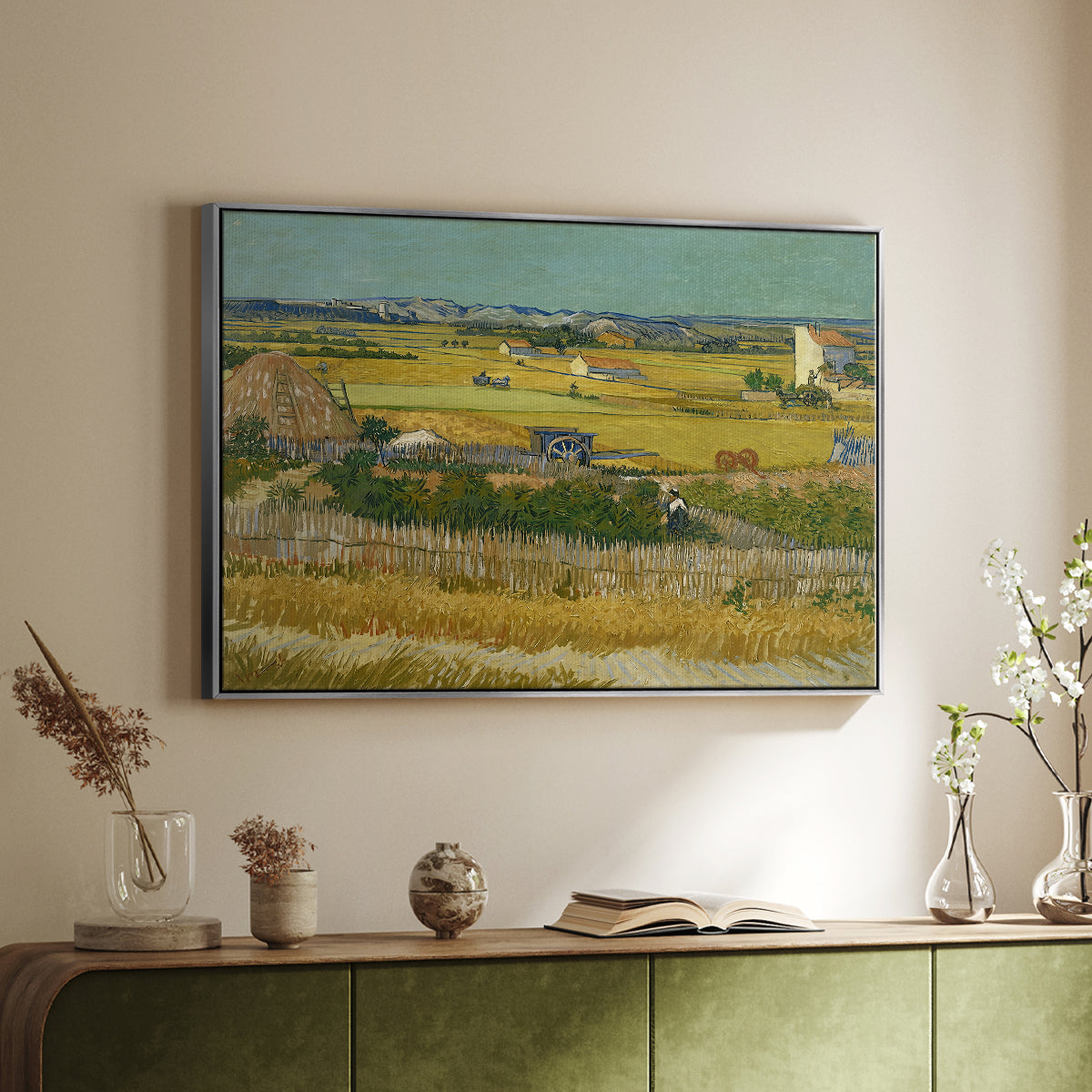 The Harvest, 1888 - Floater Framed Canvas Print