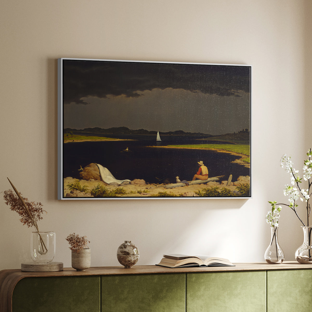 Approaching Thunder Storm, 1859 - Floater Framed Canvas Print