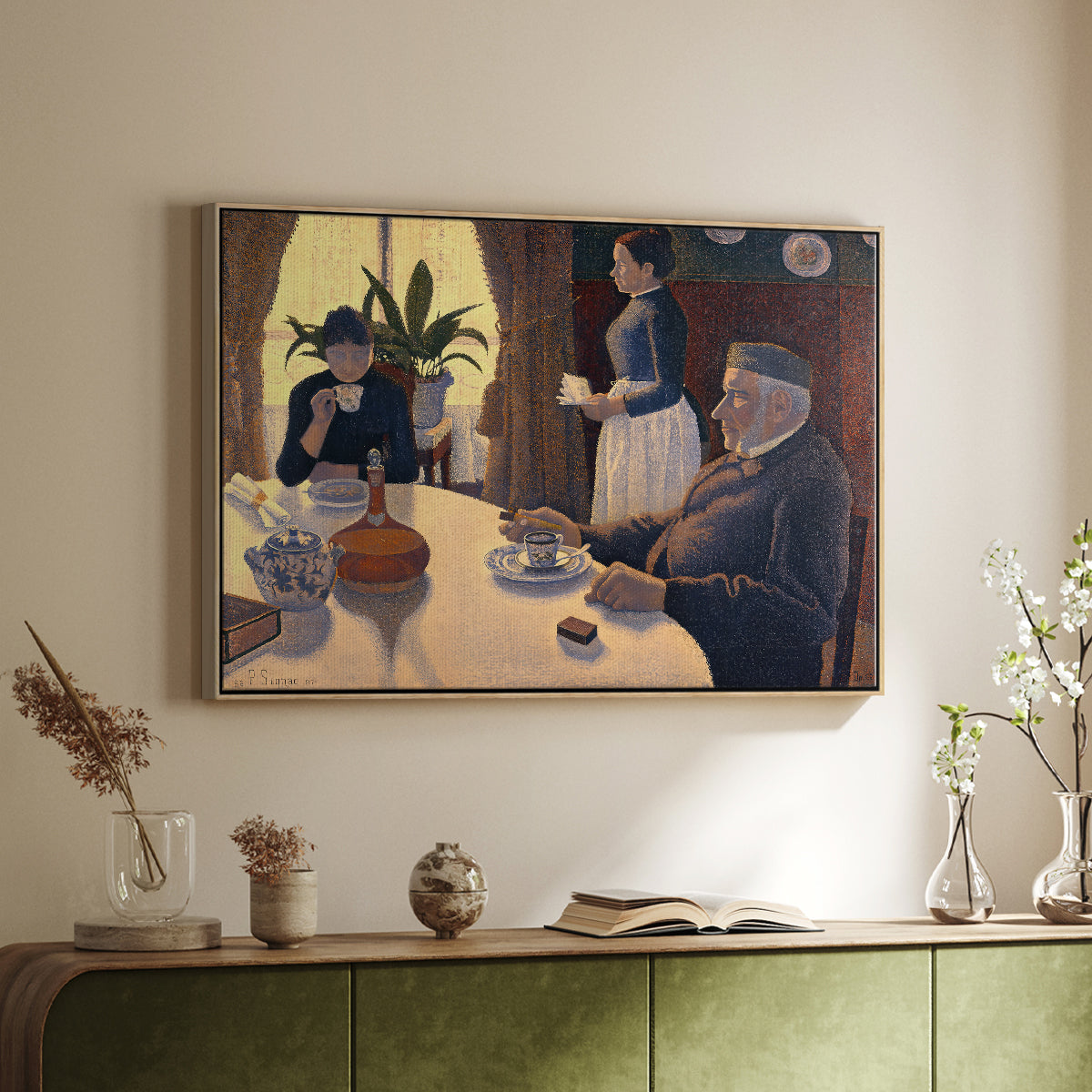 The Dining Room (Breakfast), 1886-1887 - Floater Framed Canvas Print