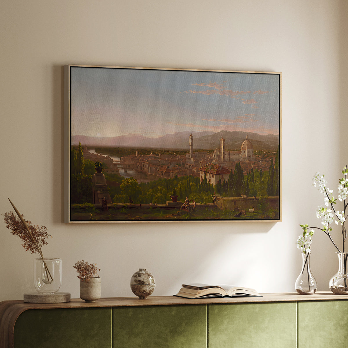 View of Florence from San Miniato, 1837 - Floater Framed Canvas Print