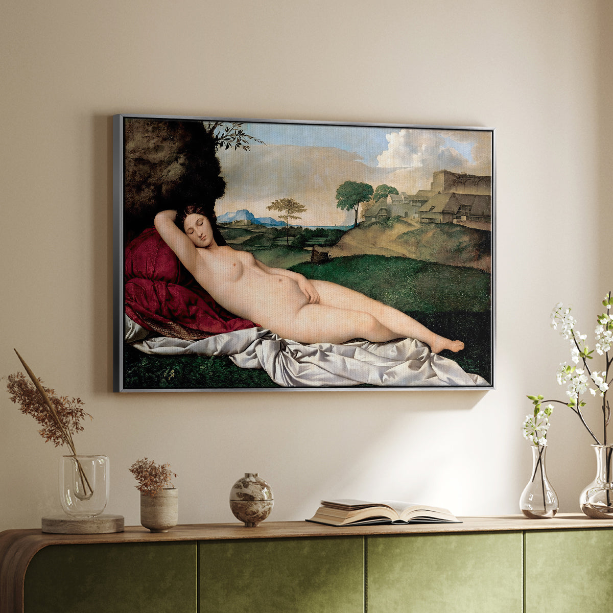 Sleeping Venus, c. 1510 - Floater Framed Canvas Print