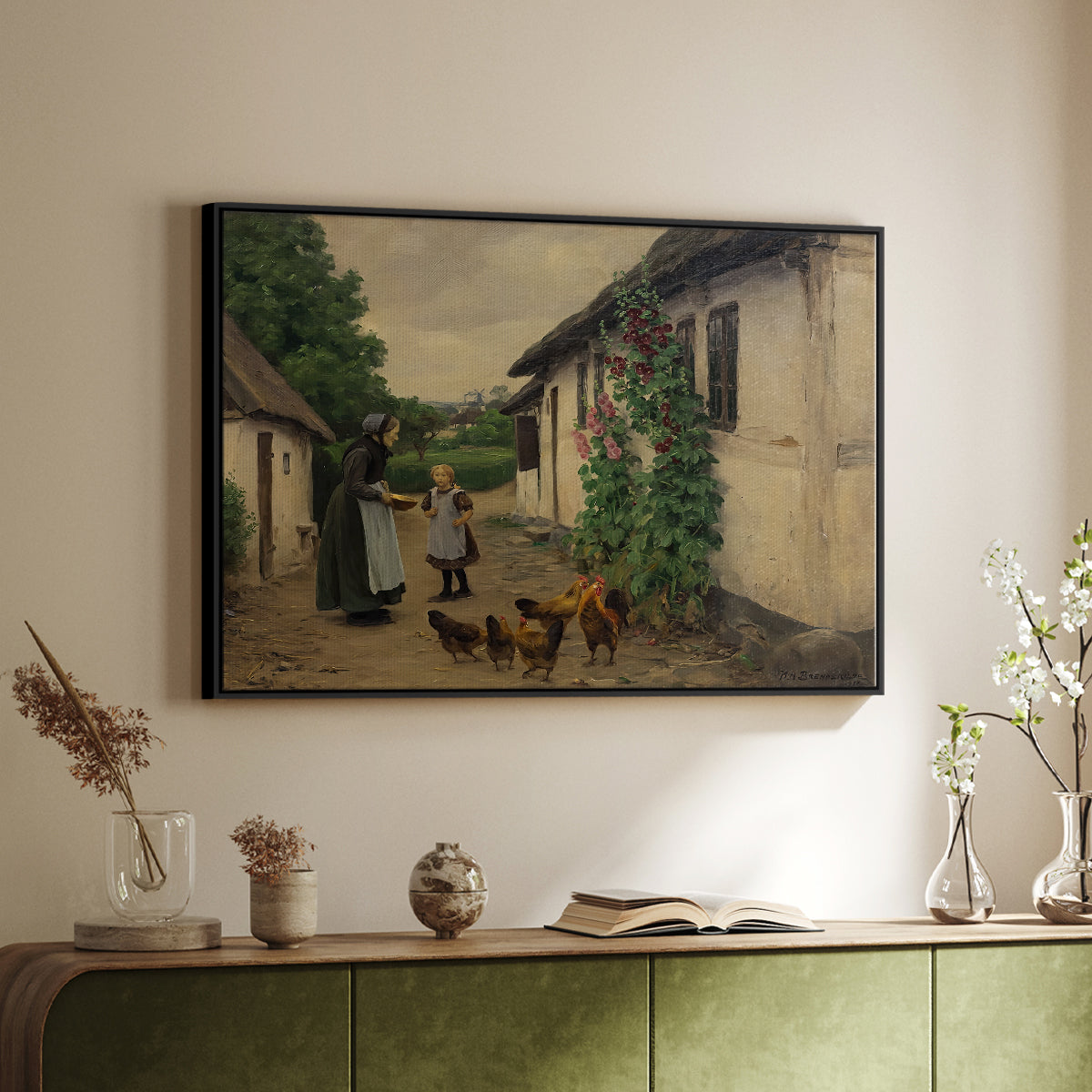 Visit to Grandmother, 1914 - Floater Framed Canvas Print
