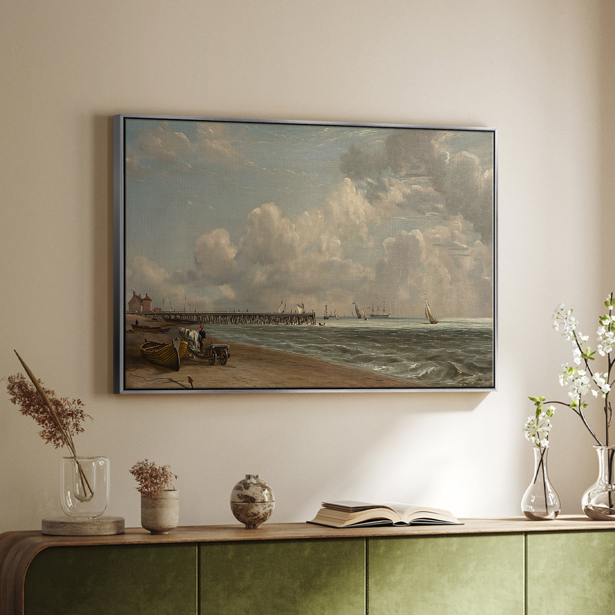 Yarmouth Jetty, 1822 - Floater Framed Canvas Print