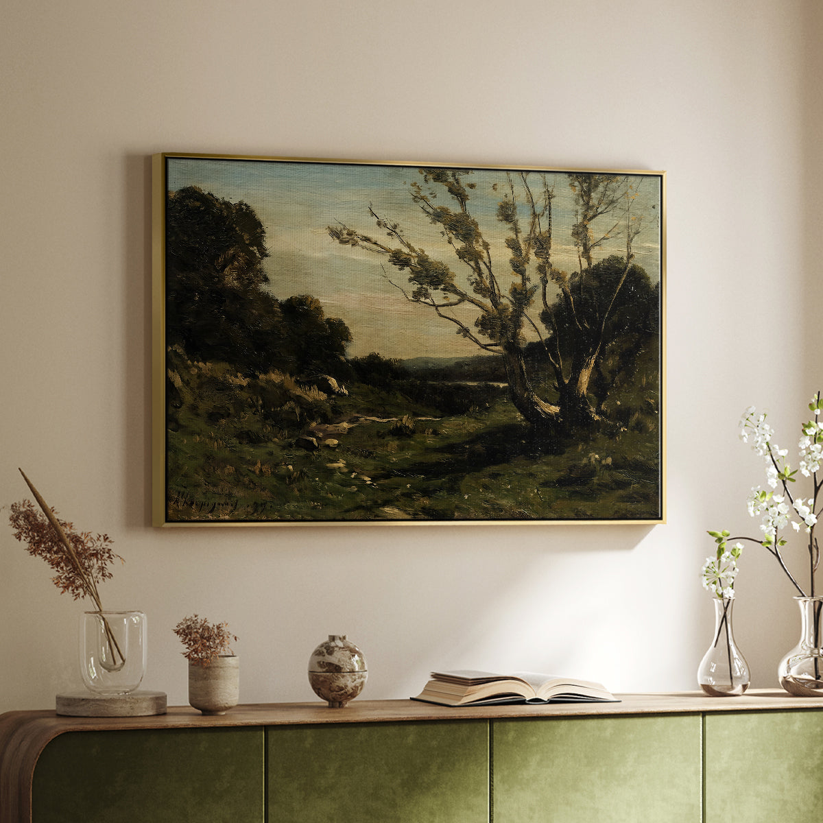 Morning in the Nievre, 1877 - Floater Framed Canvas Print