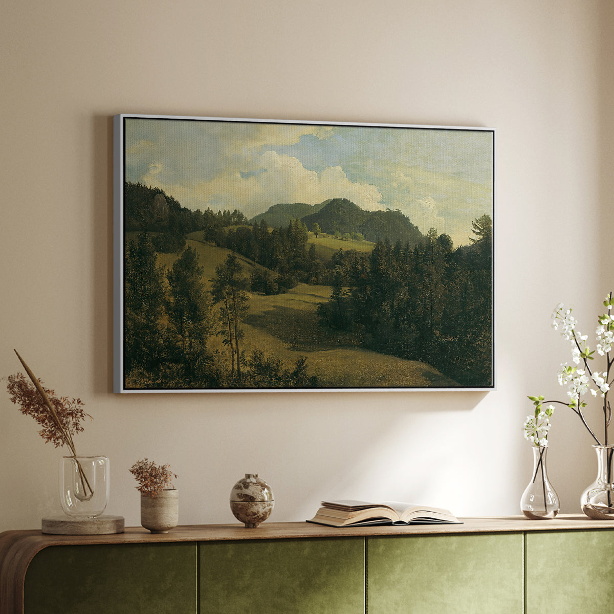 Landscape near Miesenbach, c. 1830 - Floater Framed Canvas Print