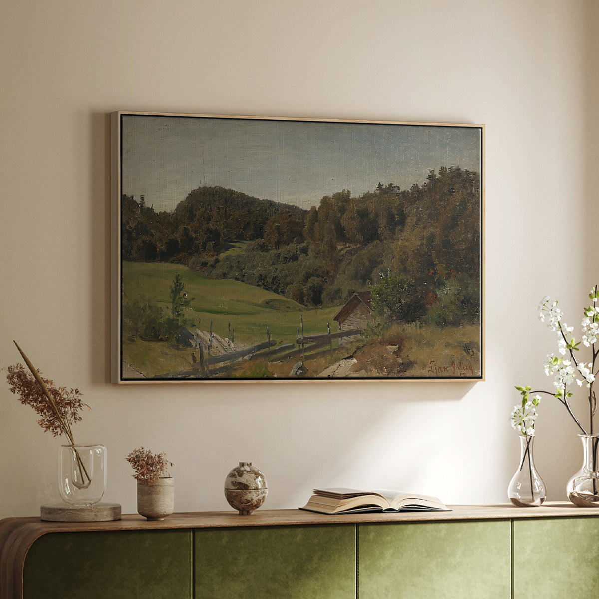 Landscape at Ljan, 1858 - Floater Framed Canvas Print