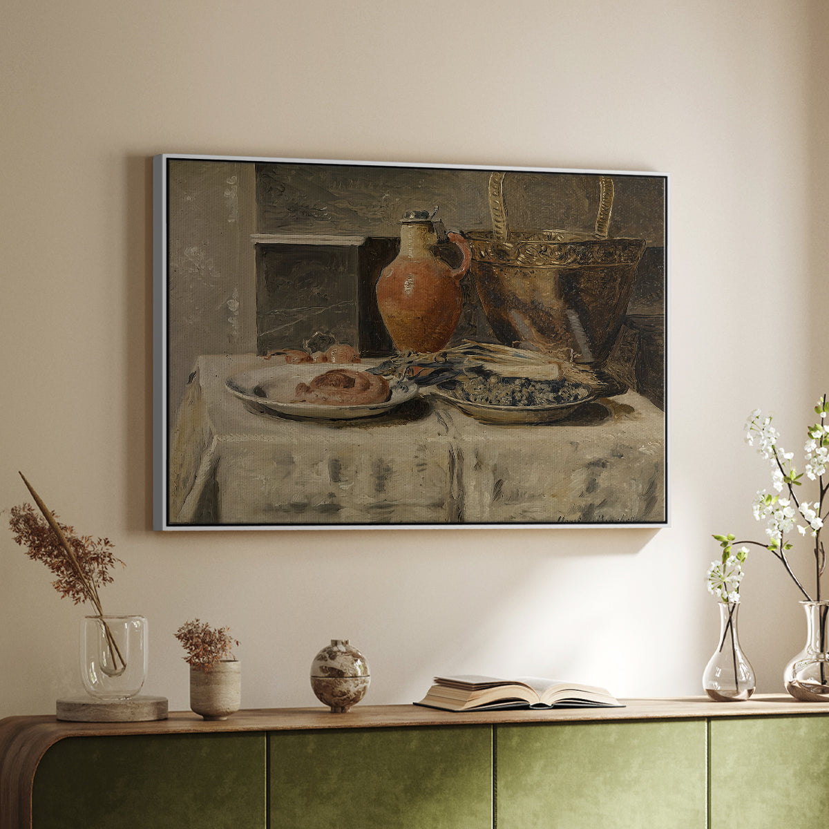 Still Life with Jar, c. 1881-1885 - Floater Framed Canvas Print
