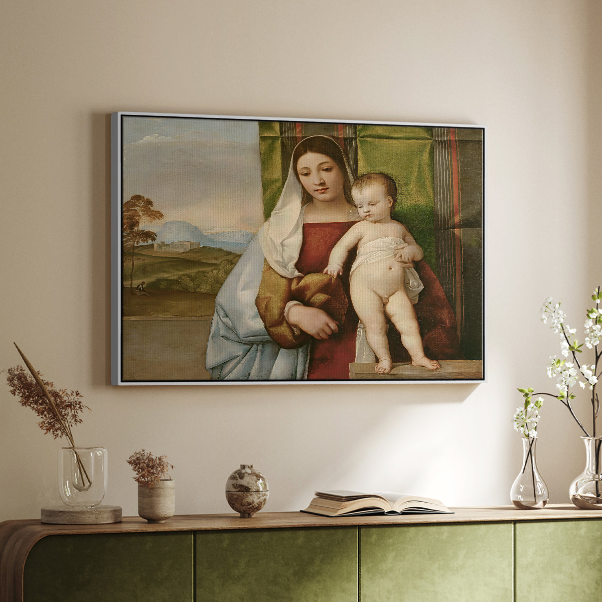 The Gypsy Madonna (La Zingarella), c. 1510-1511 - Floater Framed Canvas Print