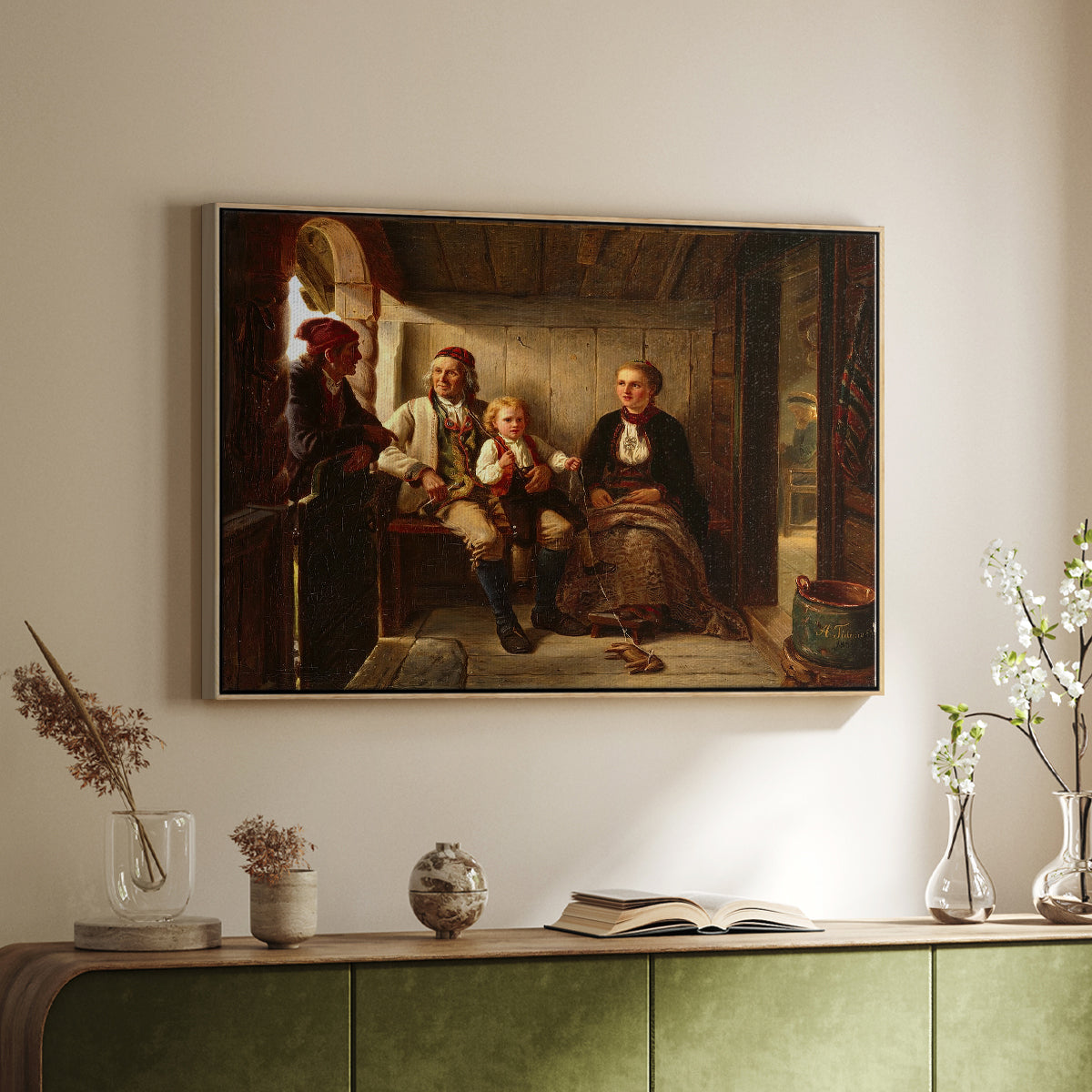 Neighbors (Naboer), 1855 - Floater Framed Canvas Print