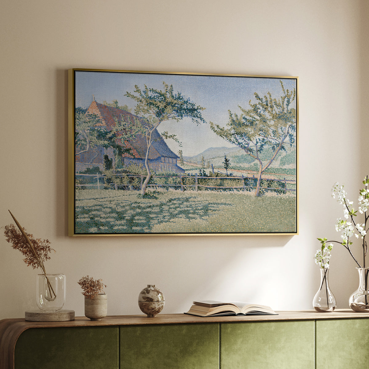Comblat-le-Château, the Meadow, Opus 161, 1887 - Floater Framed Canvas Print