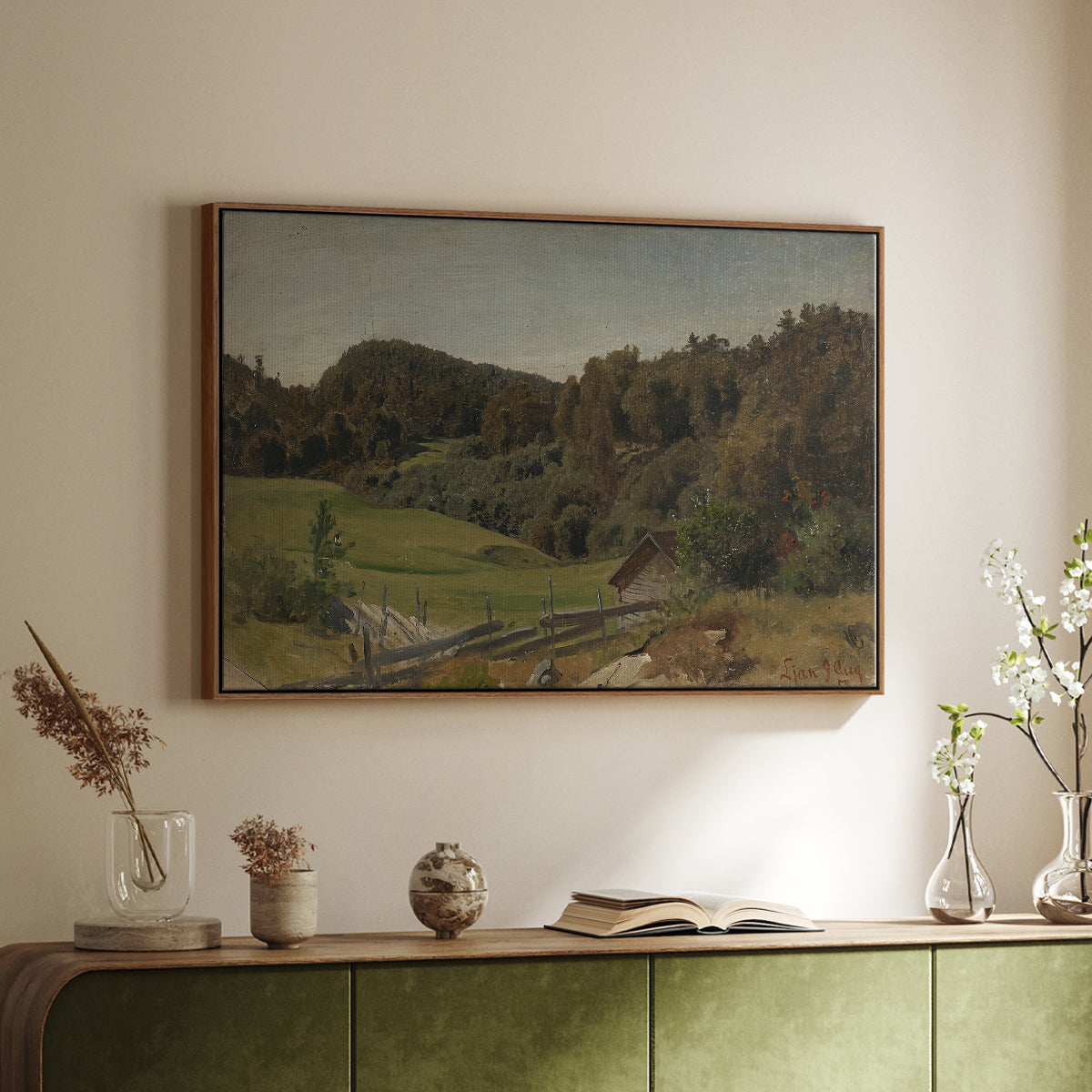 Landscape at Ljan, 1858 - Floater Framed Canvas Print