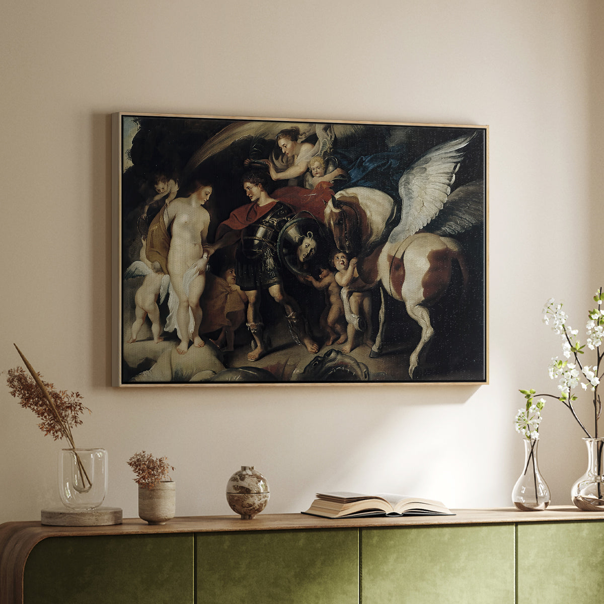 Perseus and Andromeda, c. 1620 - Floater Framed Canvas Print