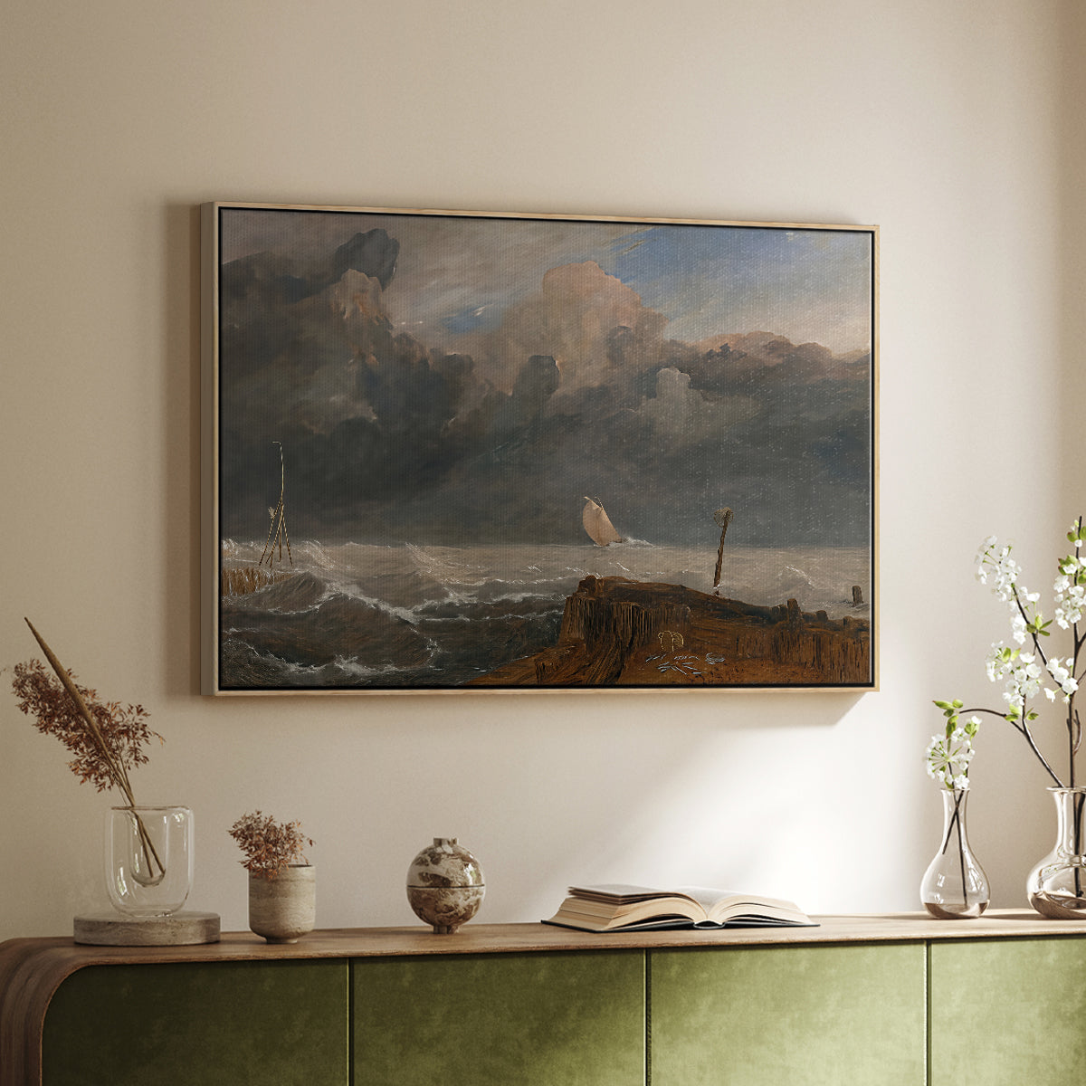 Port Ruysdael, 1827 - Floater Framed Canvas Print