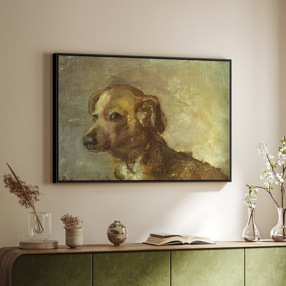 Cliper, the Artist's Dog, 1895 - Floater Framed Canvas Print