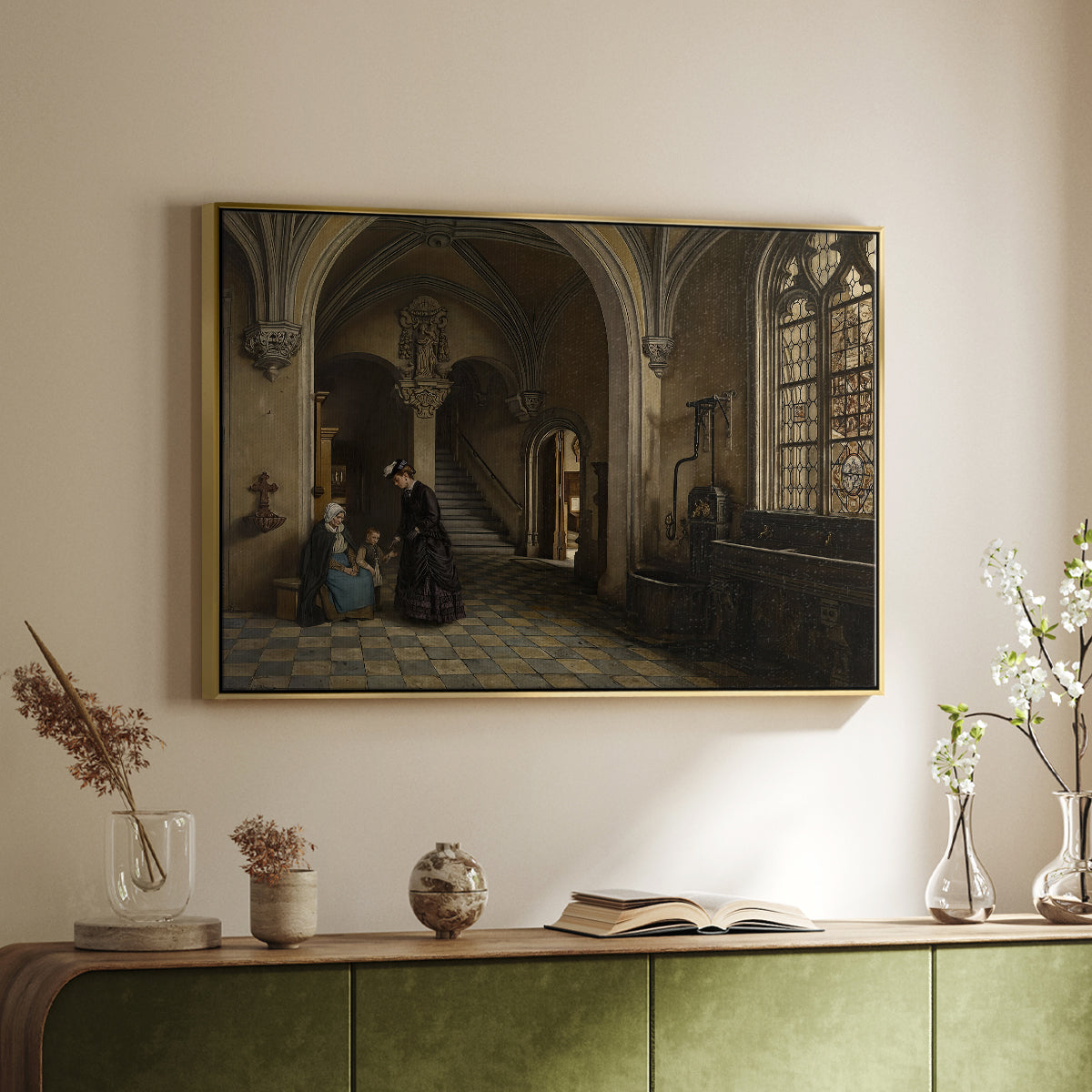Interior of the Church of Saint Paul in Antwerp, c. 1865-1869 - Floater Framed Canvas Print