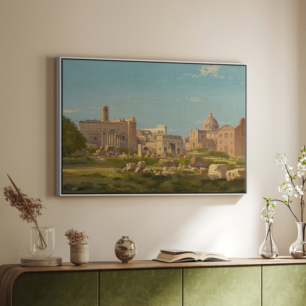 The Roman Forum, c. 1860 - Floater Framed Canvas Print