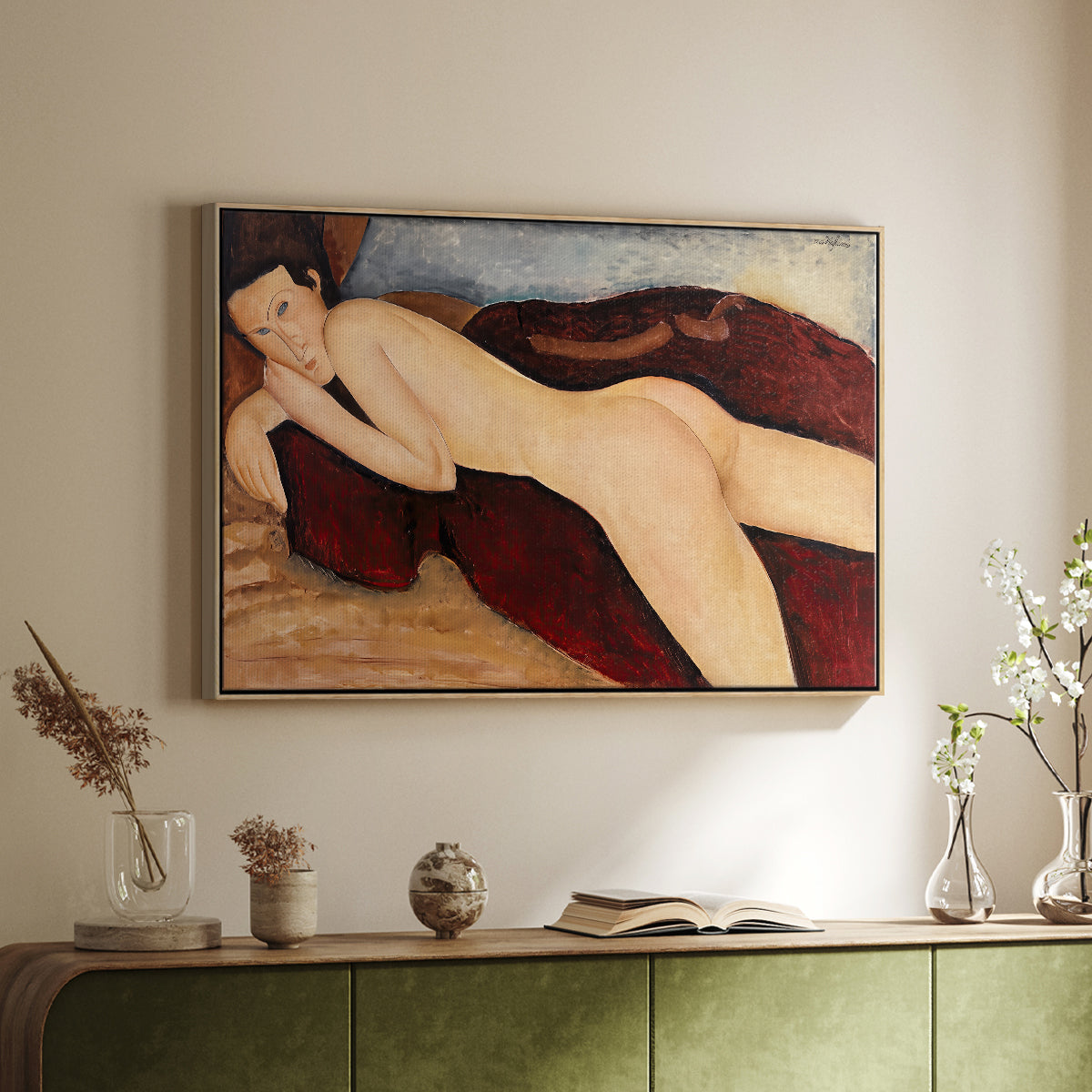 Reclining Nude from the Back (Nu couché de dos), c. 1917 - Floater Framed Canvas Print