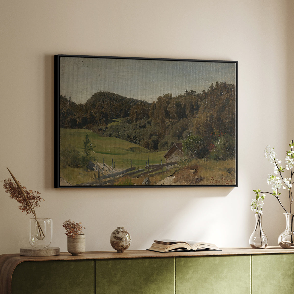 Landscape at Ljan, 1858 - Floater Framed Canvas Print
