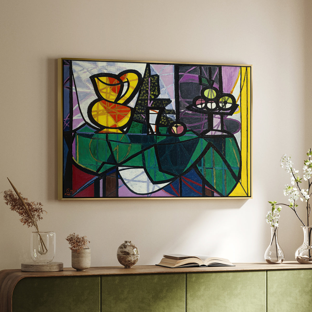 Pitcher and Bowl of Fruit, 1931 - Floater Framed Canvas Print