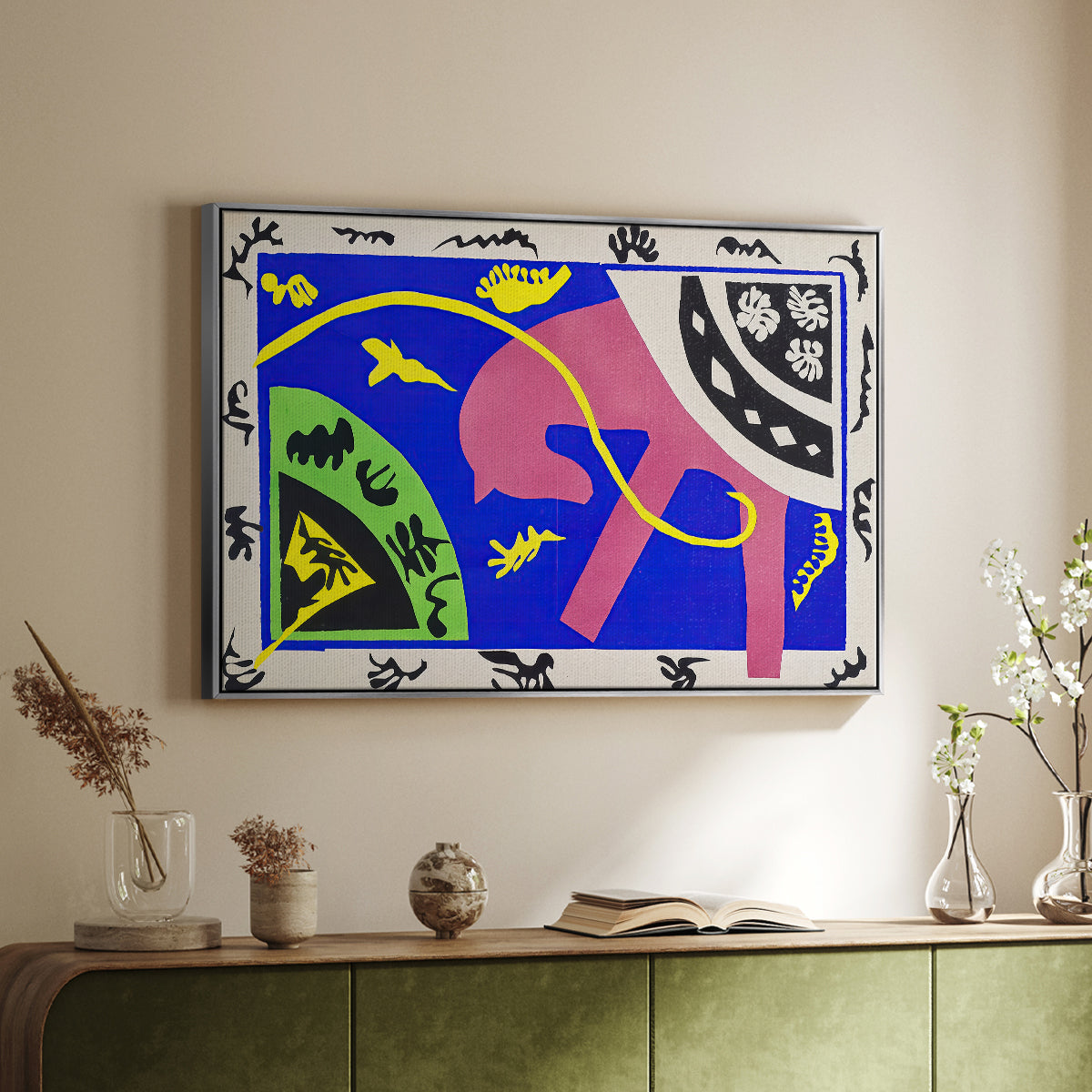 The Horse, the Rider and the Clown, from Jazz, 1947 - Floater Framed Canvas Print