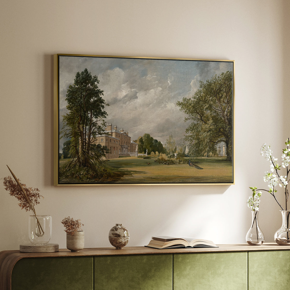 Malvern Hall, 1821 - Floater Framed Canvas Print