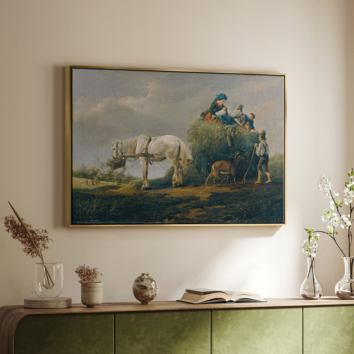 The Hay Wagon (Der Heuwagen), 1824 - Floater Framed Canvas Print