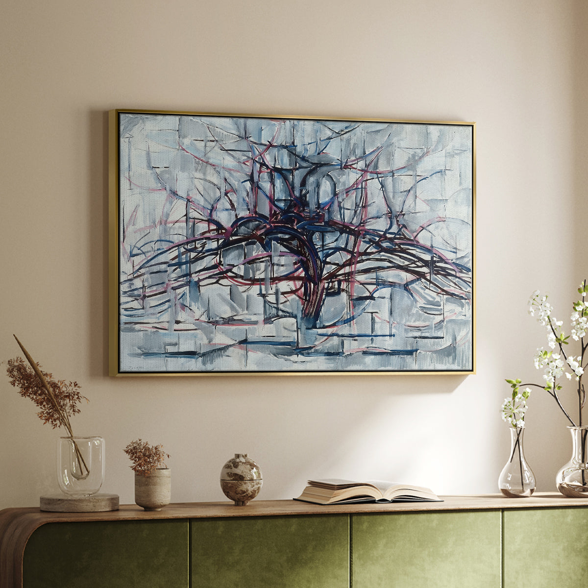 Horizontal Tree, 1912 - Floater Framed Canvas Print