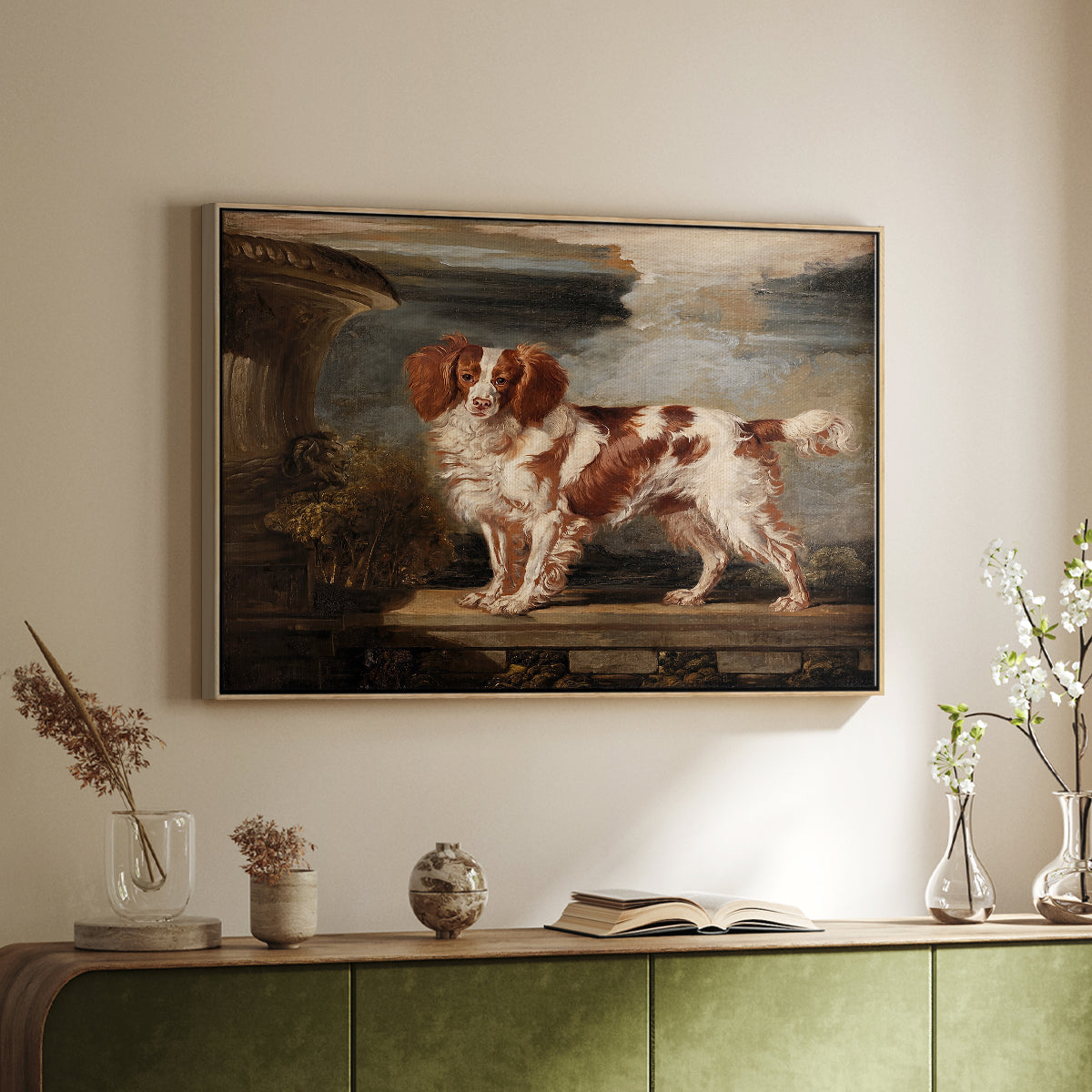 Portrait of Dash, a Favourite Spaniel, Property of Lady Frances Vane-Tempest, 1819 - Floater Framed Canvas Print