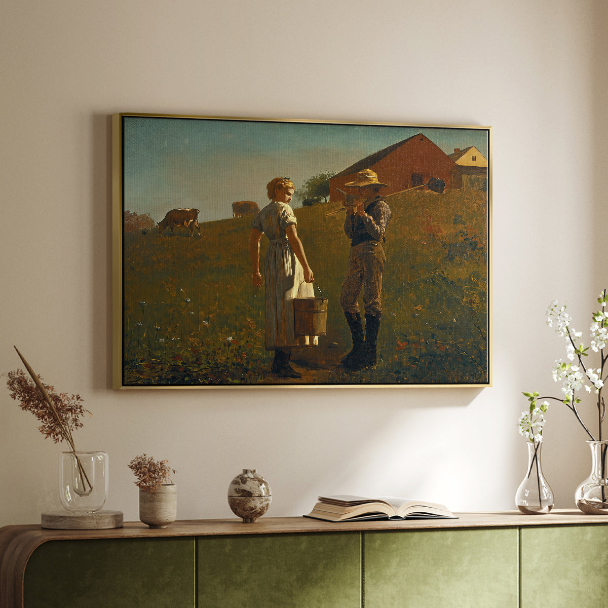 A Temperance Meeting, 1874 - Floater Framed Canvas Print