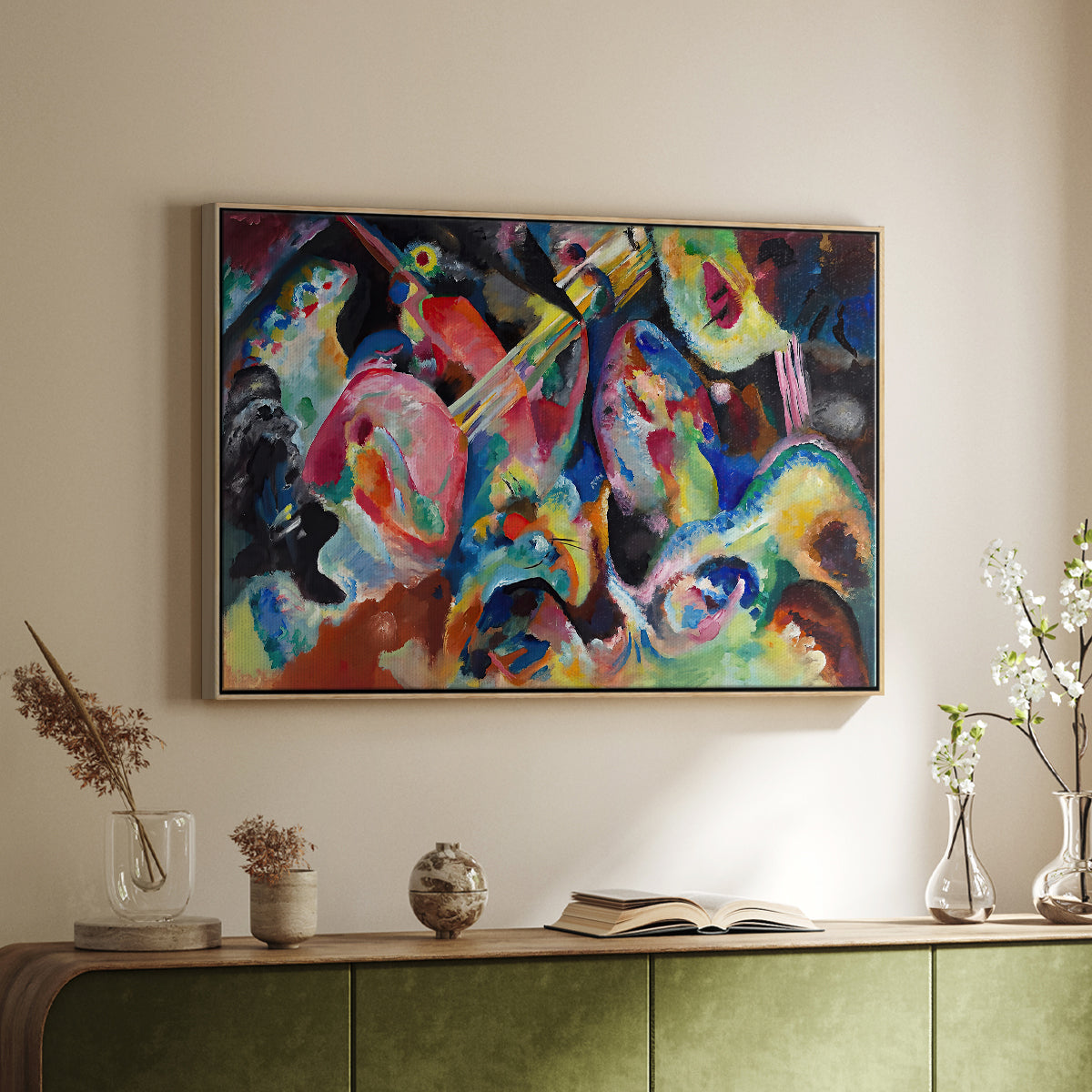 Improvisation. Deluge, 1913 - Floater Framed Canvas Print