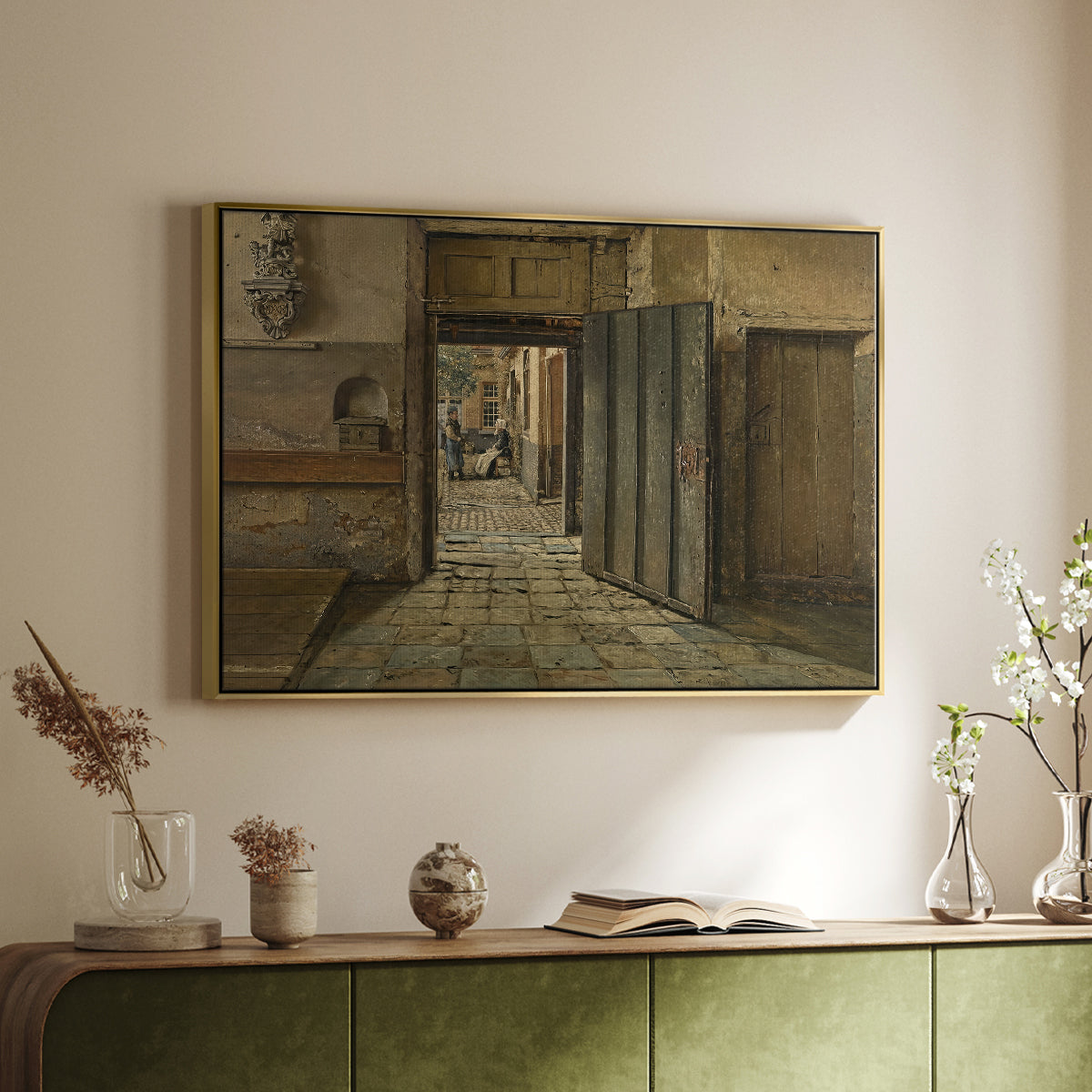 The Conversation, 1884 - Floater Framed Canvas Print