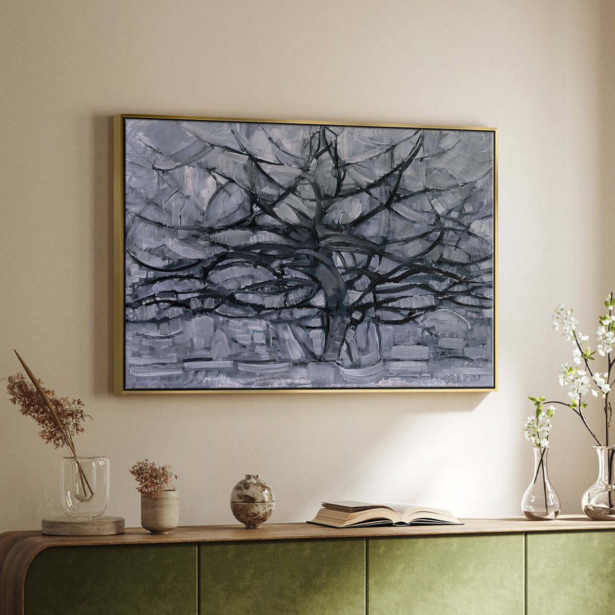 The Gray Tree, 1911 - Floater Framed Canvas Print