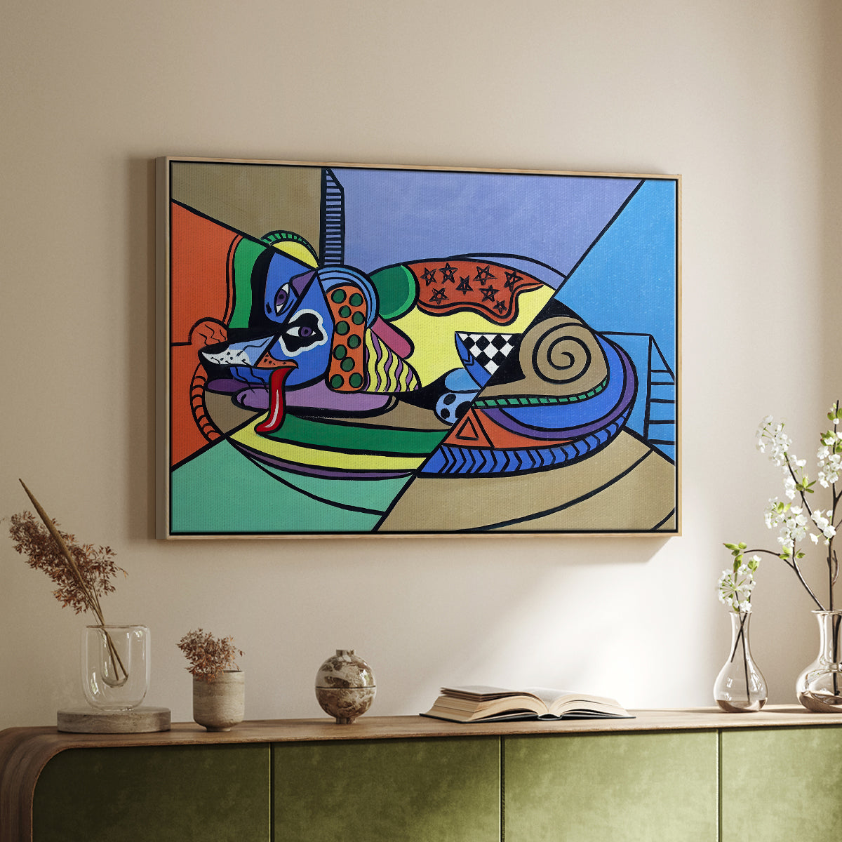 A Dog Named Picasso - Floater Framed Canvas Print