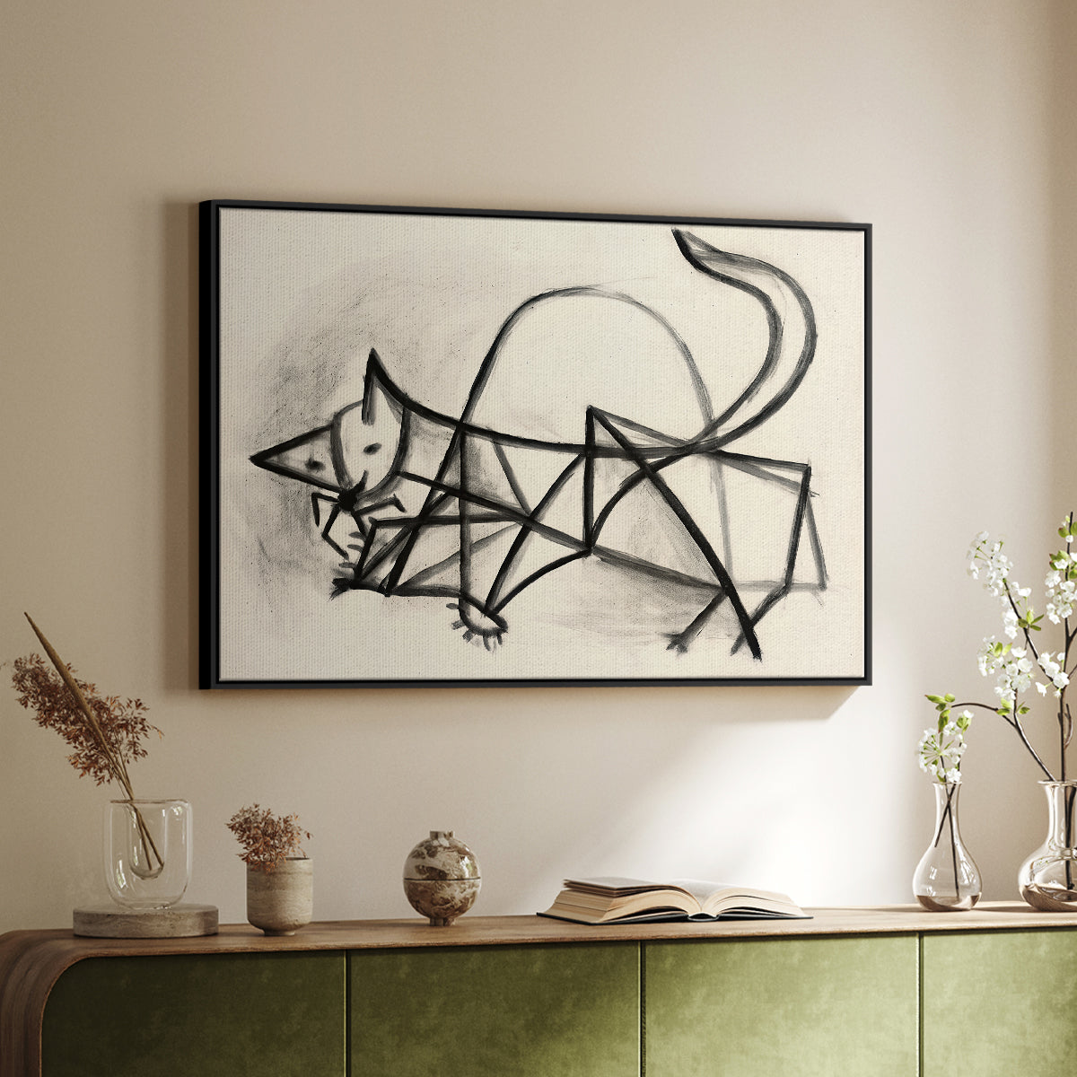 Study of a Cat (Étude de chat), 1946 - Floater Framed Canvas Print