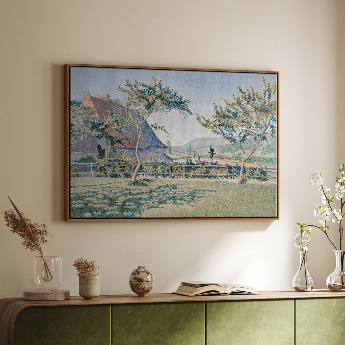 Comblat-le-Château, the Meadow, Opus 161, 1887 - Floater Framed Canvas Print