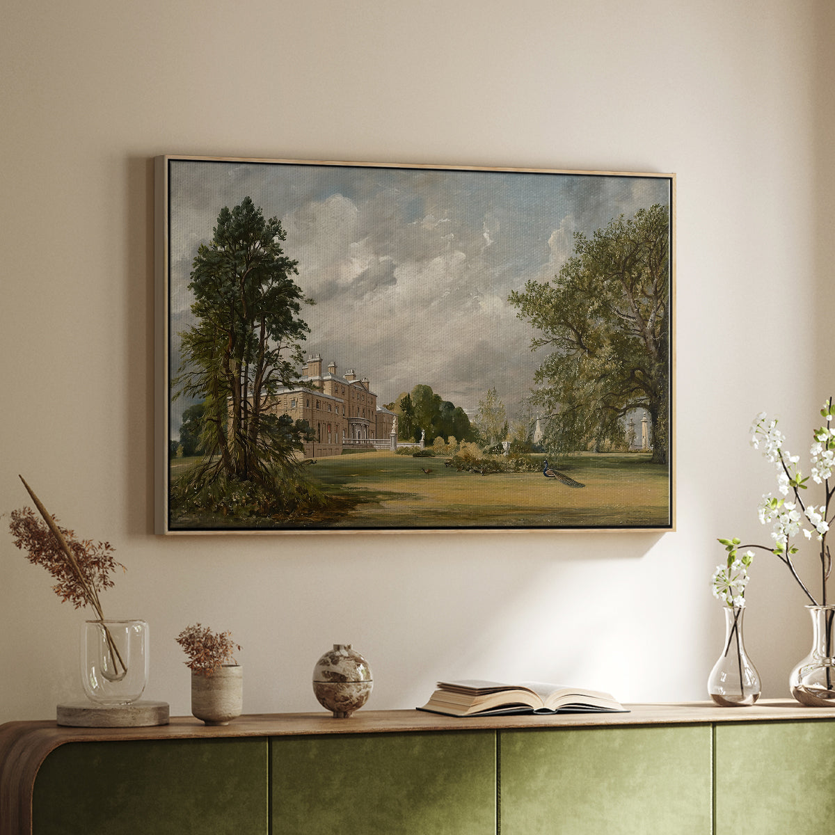 Malvern Hall, 1821 - Floater Framed Canvas Print