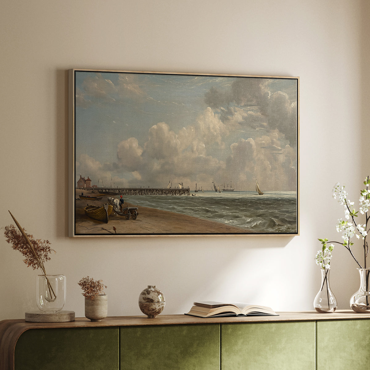 Yarmouth Jetty, 1822 - Floater Framed Canvas Print