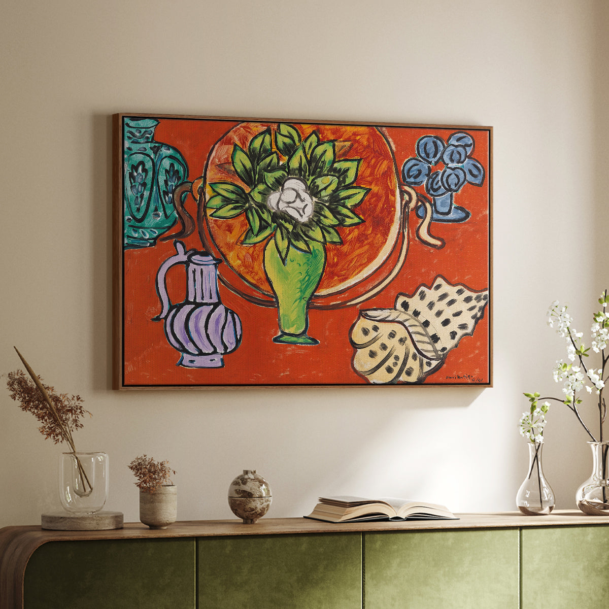 Still Life with a Magnolia (Nature morte au magnolia), 1941 - Floater Framed Canvas Print