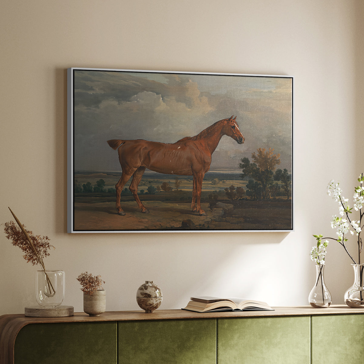 Hunter in a Landscape, 1810 - Floater Framed Canvas Print