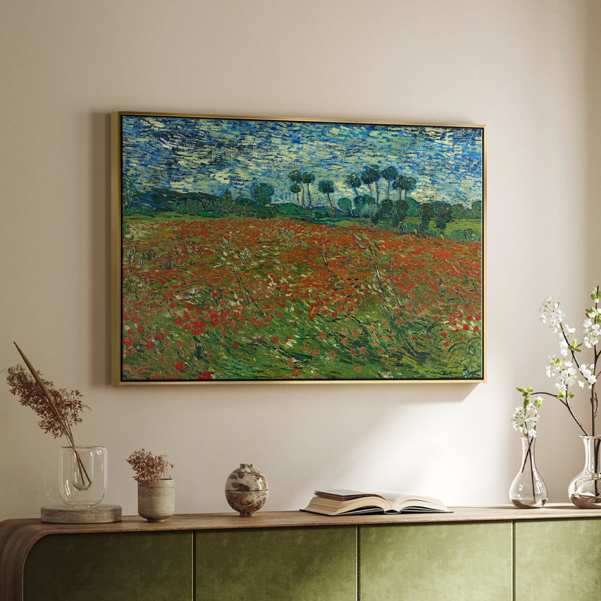 Field with Poppies, 1889 - Floater Framed Canvas Print