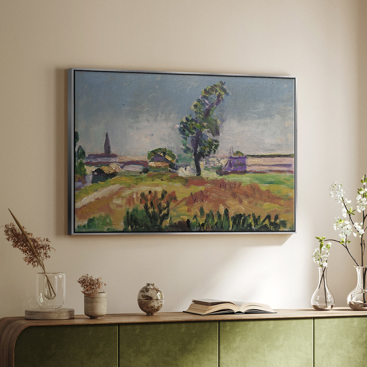 Landscape Around Toulouse, The Bridge of the Young Ladies, 1898 - Floater Framed Canvas Print