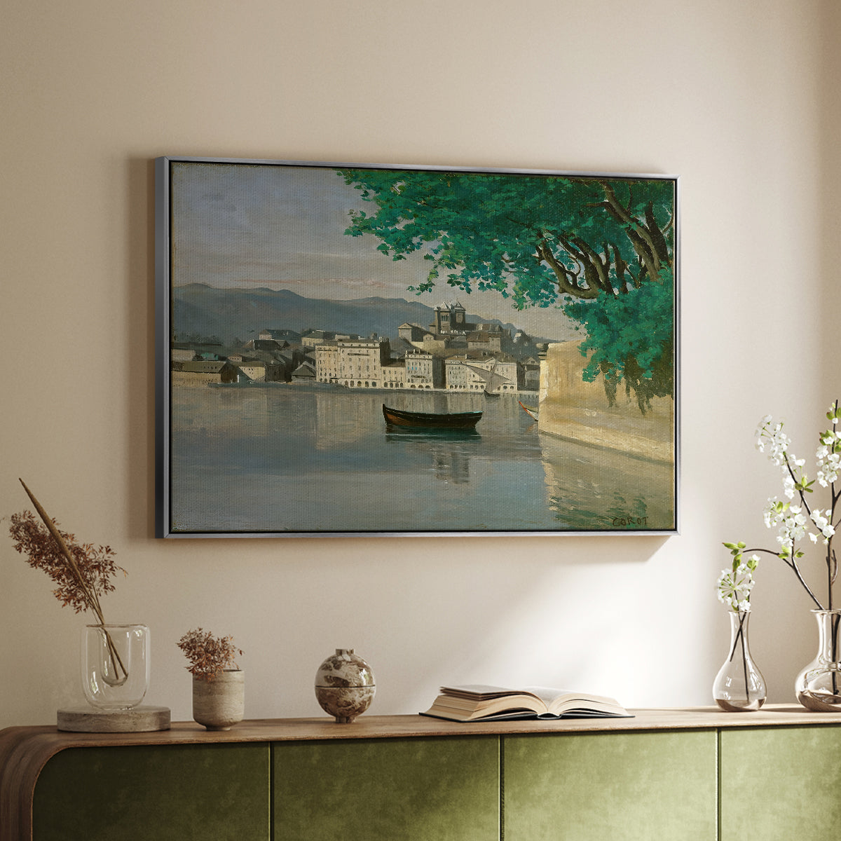 Geneva View of Part of the City, c. 1834-1835 - Floater Framed Canvas Print