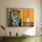 Woman Yelling at a Cat Meme (Picasso Parody) - Floater Framed Canvas Print
