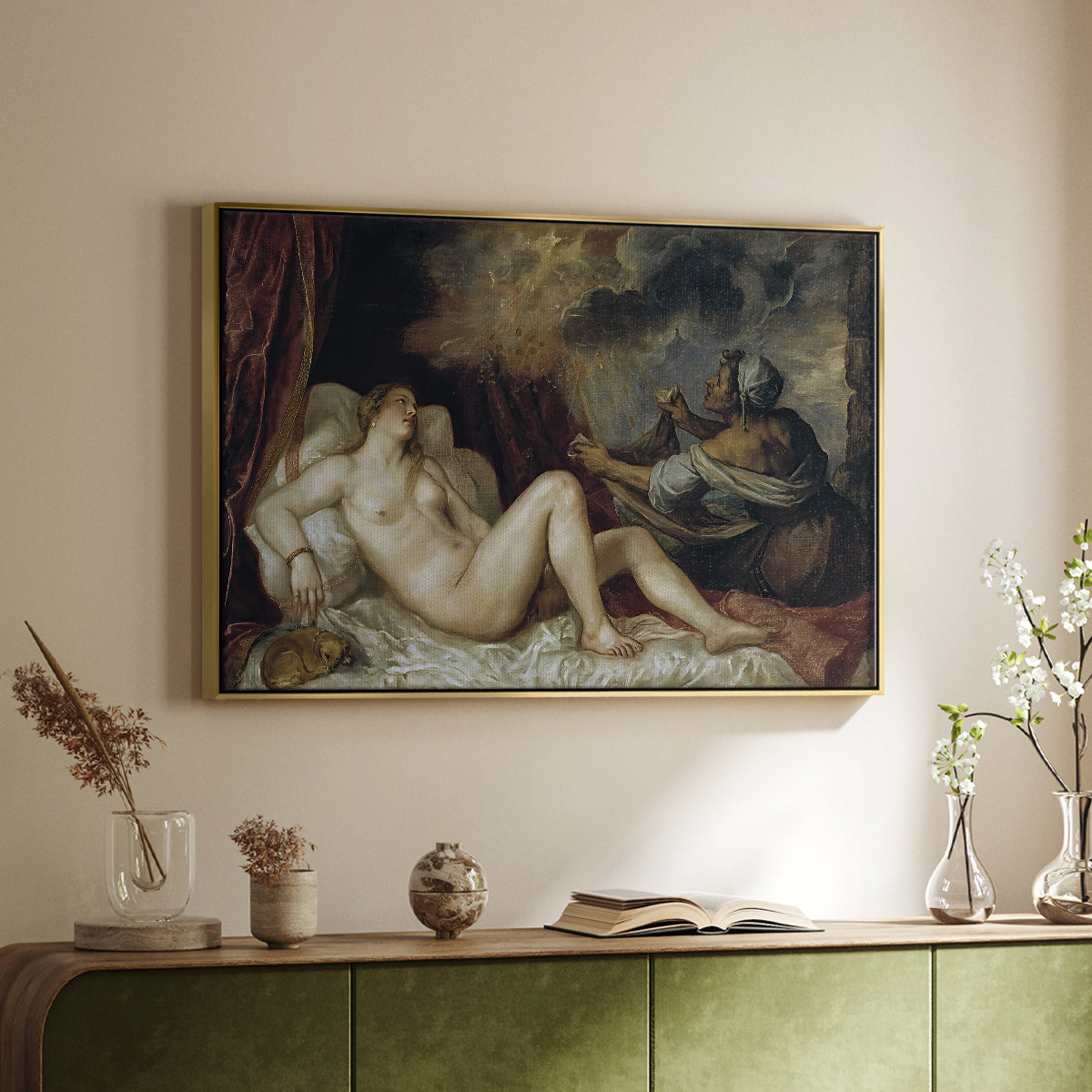 Danaë, c. 1560-1565 - Floater Framed Canvas Print